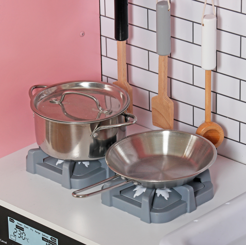 Bucătărie din lemn cu accesorii și funcții, 94*31*94 cm, roz, W10C513O