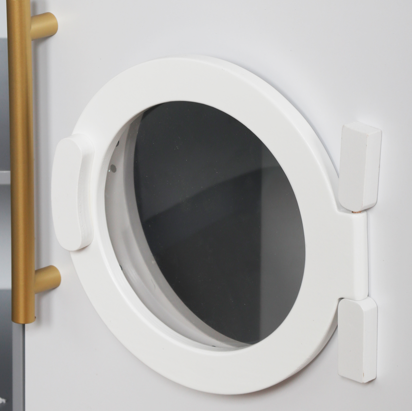 Bucătărie din lemn cu accesorii și funcții, 134*80*99cm, gri, W10C933C