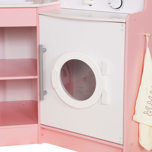 Bucătărie din lemn cu accesorii și funcții, 134*80*99cm, roz, W10C933J