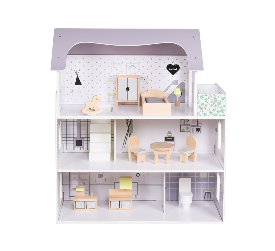 Casă de păpuși din lemn 62*27*70 cm, W06A393