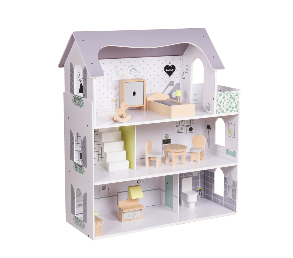 Casă de păpuși din lemn 62*27*70 cm, W06A393