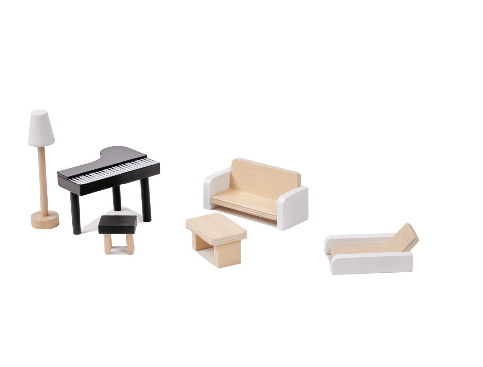 Casă de păpuși din lemn, 61,3 x 26,4 x 77,4 cm, gri, W06A413C