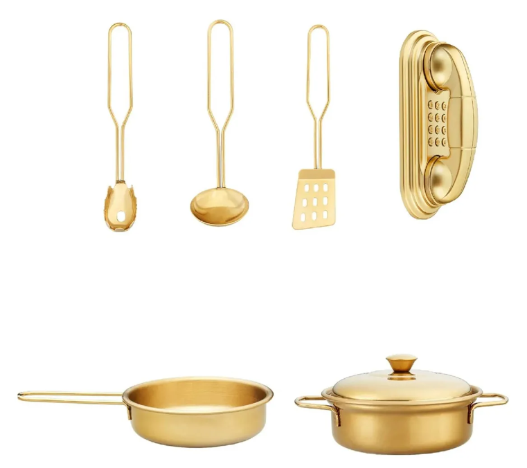 Bucătărie din lemn cu accesorii și funcții, 80*23,7*80 cm, alb/bej, W10C970