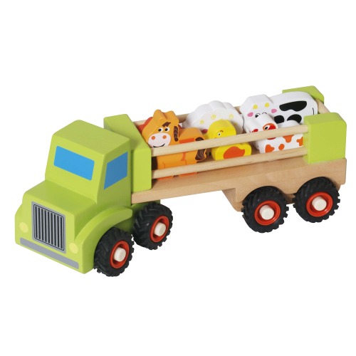 Mașină din lemn cu animale „Fermă”, W04A688