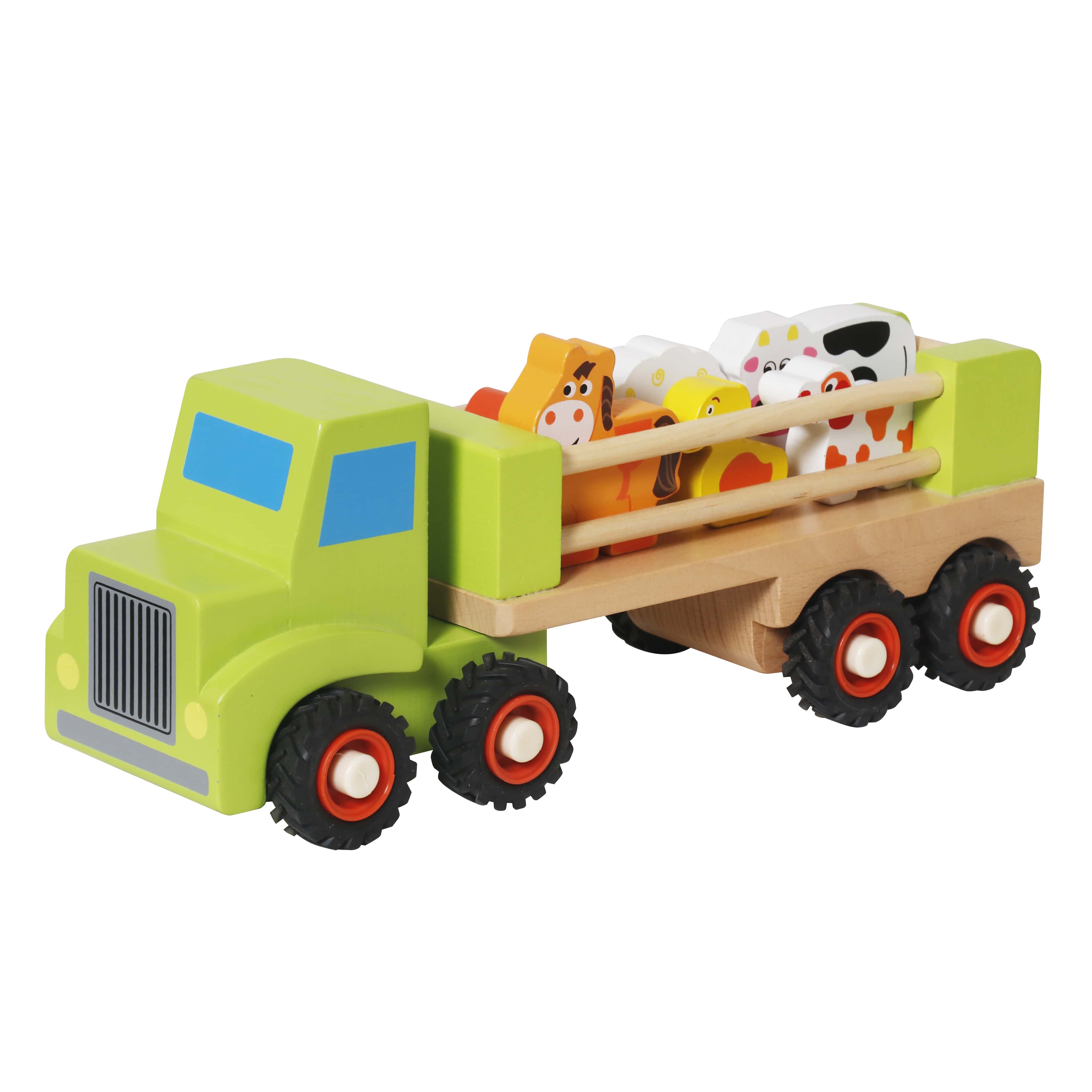 Mașină din lemn cu animale „Fermă”, W04A688