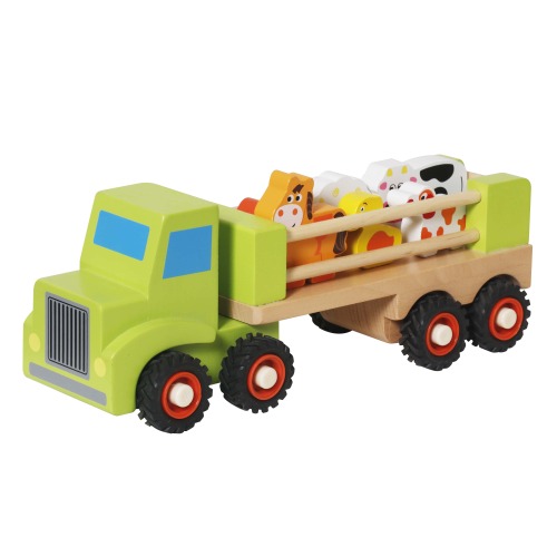 Mașină din lemn cu animale „Fermă”, W04A688