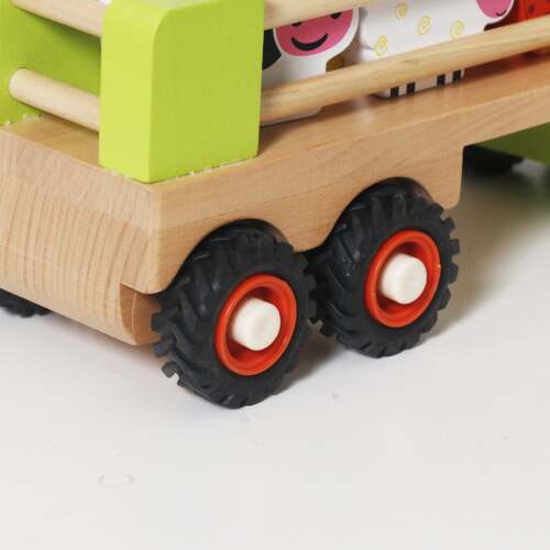 Mașină din lemn cu animale „Fermă”, W04A688