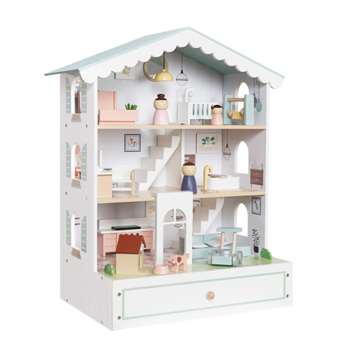Căsuță de păpuși din lemn cu iluminare, 57,5 ​​x 34 x 69,5 cm, W06A578