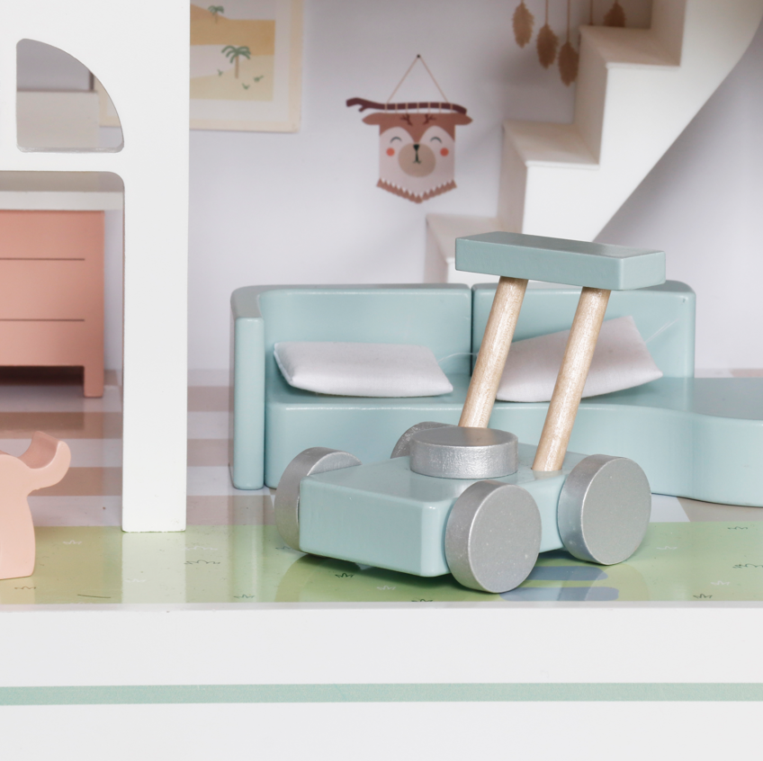 Căsuță de păpuși din lemn cu iluminare, 57,5 ​​x 34 x 69,5 cm, W06A578