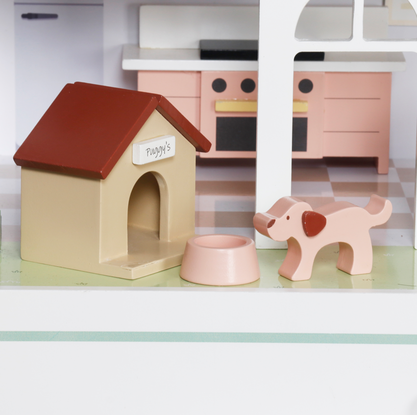 Căsuță de păpuși din lemn cu iluminare, 57,5 ​​x 34 x 69,5 cm, W06A578