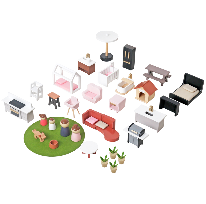 Căsuță de păpuși din lemn 59,5 x 30 x 79 cm, W06A539