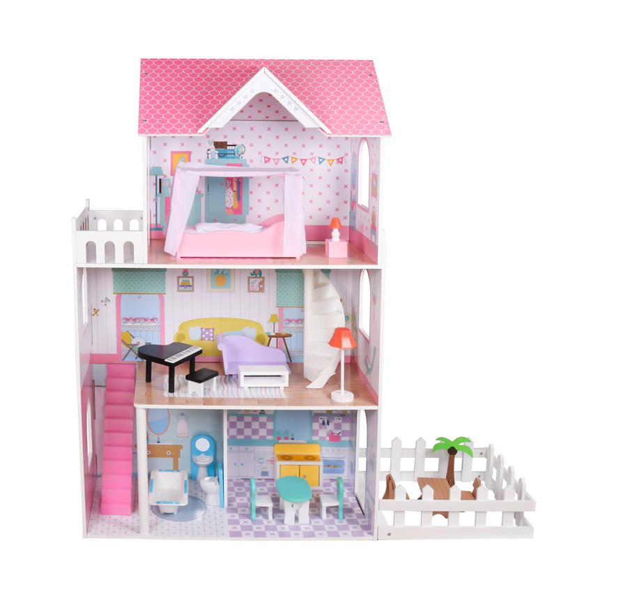 Casă de păpuși din lemn 115*38*125 cm, W06A379