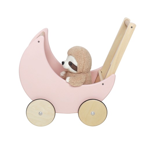 Căruț pentru păpuși din lemn, 40*30*48 cm, roz, W16E112D
