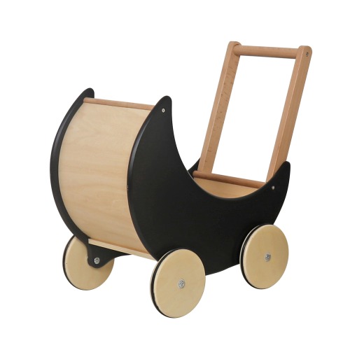 Căruț pentru păpuși din lemn, 40*30*48 cm, negru, W16E112E