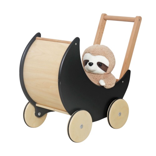 Căruț pentru păpuși din lemn, 40*30*48 cm, negru, W16E112E