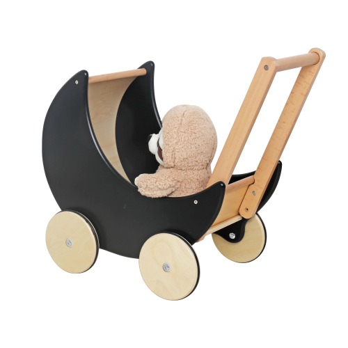 Căruț pentru păpuși din lemn, 40*30*48 cm, negru, W16E112E