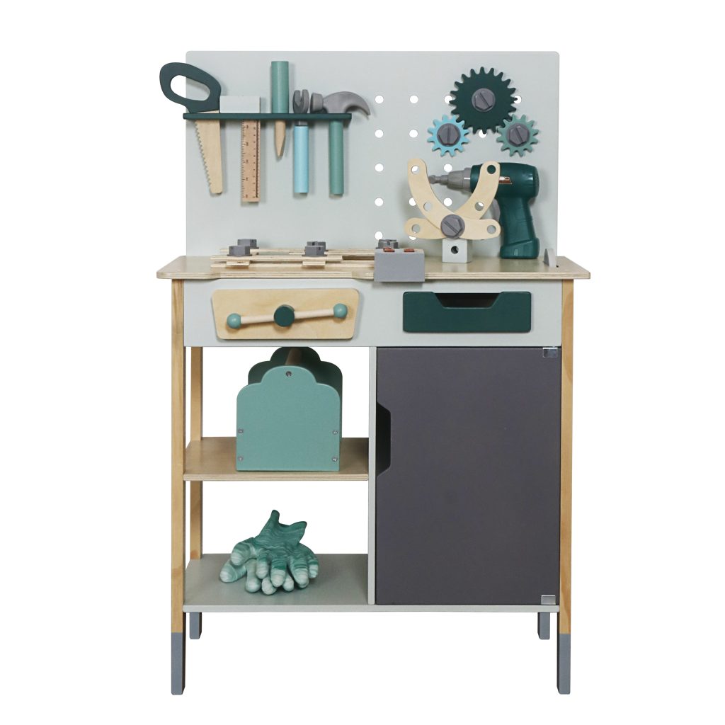 Masă pentru copii din lemn cu unelte, 56*31*86 cm W03D234