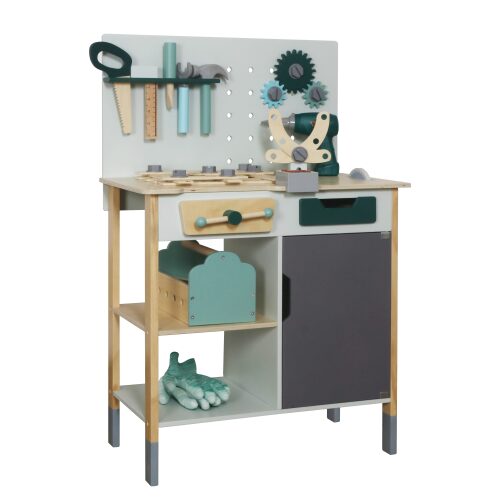 Masă pentru copii din lemn cu unelte, 56*31*86 cm W03D234