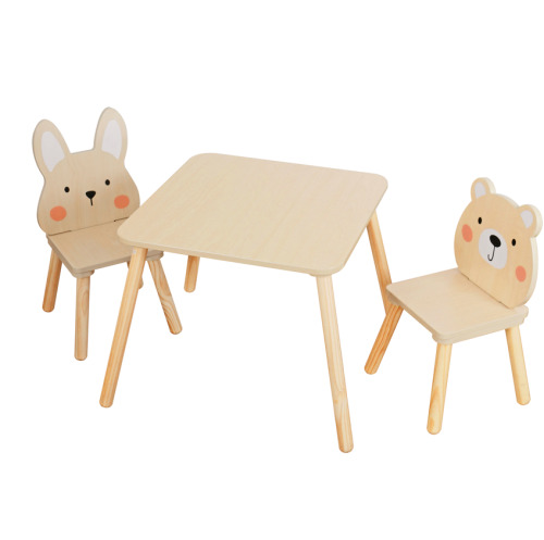 Set masă și două scaune din lemn, W08G410