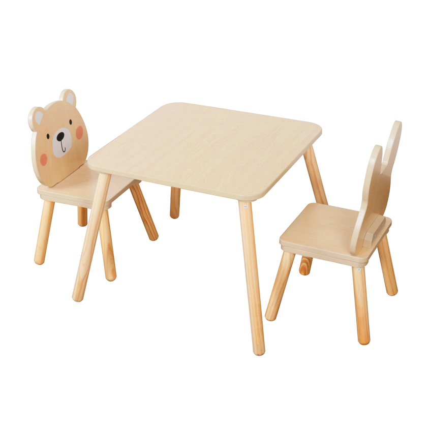 Set masă și două scaune din lemn, W08G410