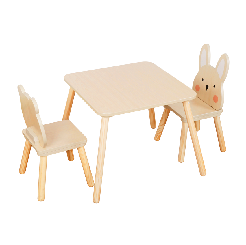 Set masă și două scaune din lemn, W08G410