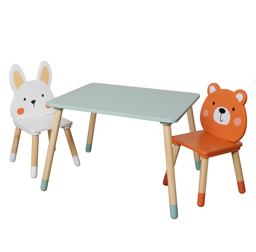 Set masă și 2 scaune din lemn, W08G410B