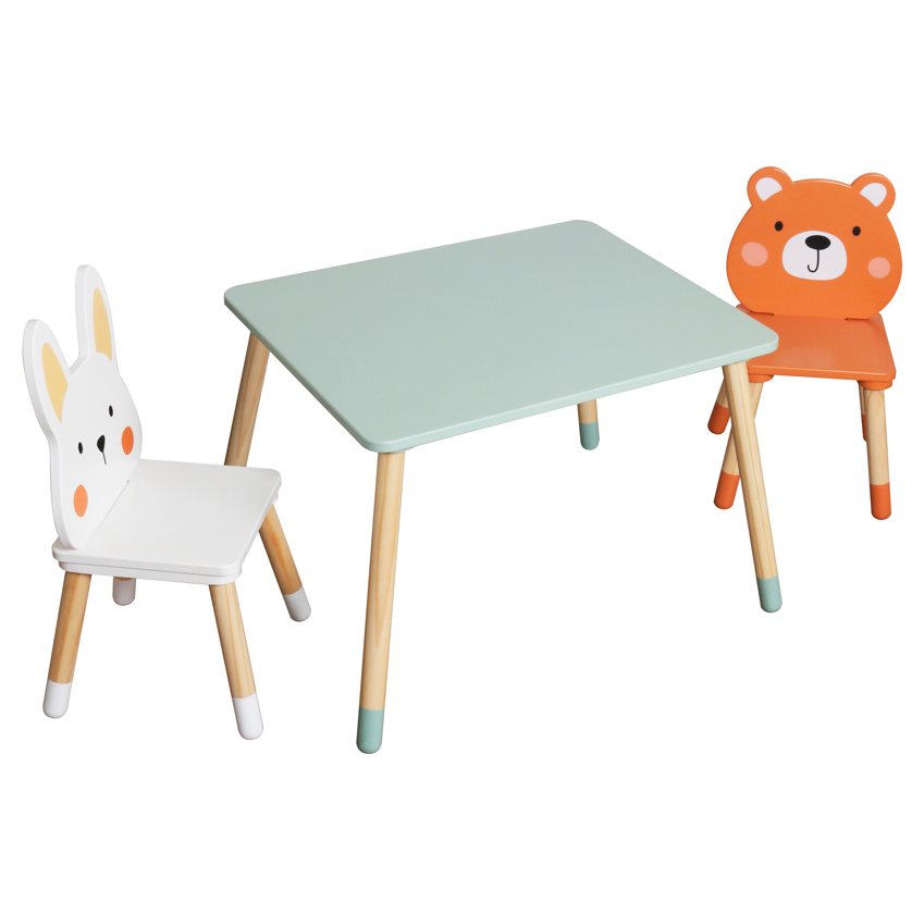 Set masă și 2 scaune din lemn, W08G410B