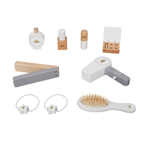 Masa de machiaj din lemn cu scaun, alba W08H206