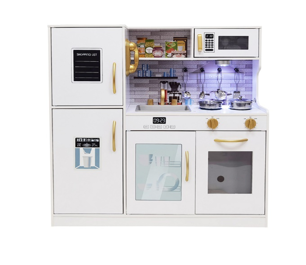 Bucătărie din lemn cu accesorii și funcții 80*23.7*80cm, Alb, W10C529D