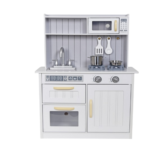 Bucătărie din lemn cu accesorii și funcții 70*30*93cm, albă  W10C823B