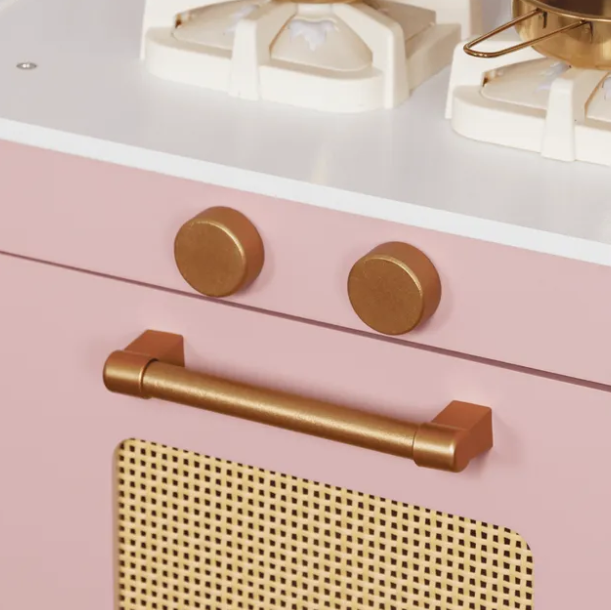 Деревянная Кухня с аксессуарами и функциами 70*34*103cм, розовая W10C1042