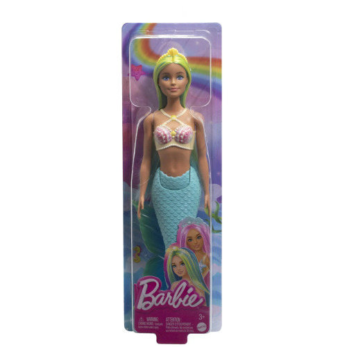 BARBIE DREAMTROPIA PAPUSA SIRENA CU CORSET GALBEN SI COADA ALBASTRA, MTHRR02_HRR03
