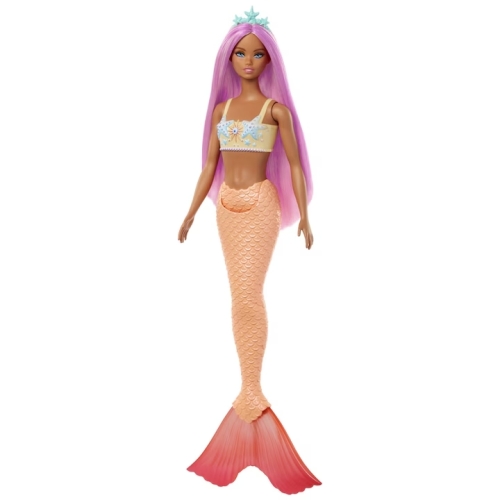 BARBIE DREAMTROPIA PAPUSA SIRENA CU PARUL ROZ SI COADA PORTOCALIE, MTHRR02_HRR05