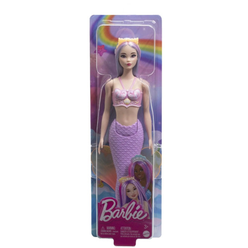 BARBIE DREAMTOPIA PAPUSA SIRENA CU PAR MOV SI COADA MOV, MTHRR02_HRR06