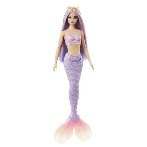 BARBIE DREAMTOPIA PAPUSA SIRENA CU PAR MOV SI COADA MOV, MTHRR02_HRR06
