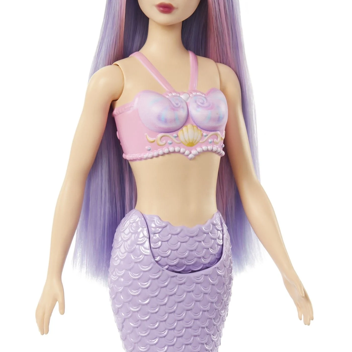 BARBIE DREAMTOPIA PAPUSA SIRENA CU PAR MOV SI COADA MOV, MTHRR02_HRR06