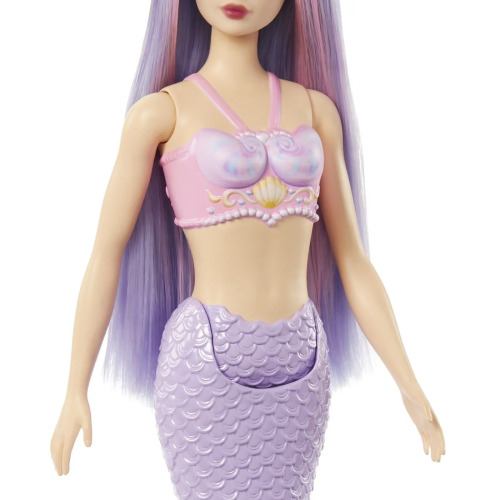 BARBIE DREAMTOPIA PAPUSA SIRENA CU PAR MOV SI COADA MOV, MTHRR02_HRR06