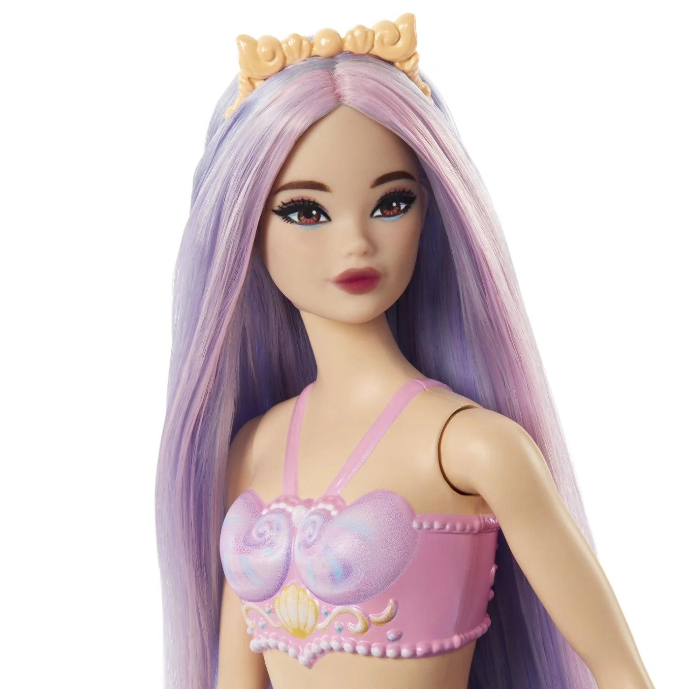 BARBIE DREAMTOPIA PAPUSA SIRENA CU PAR MOV SI COADA MOV, MTHRR02_HRR06
