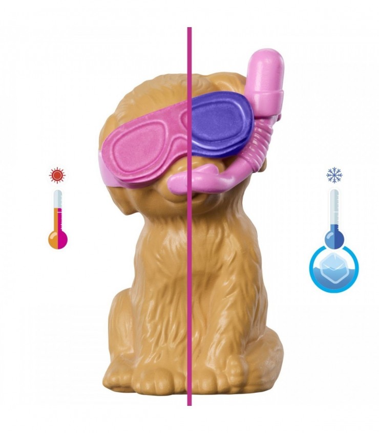 Кукла Барби и щенок у бассейна с функцией изменения цвета, MTJBF35