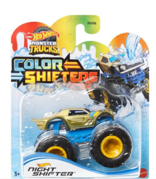 HOT WHEELS MONSTER TRUCK CAMION NIGHT SHIFTER CU CULORI SCHIMBATOARE SCARA 1:64, MTHGX06_HNW06