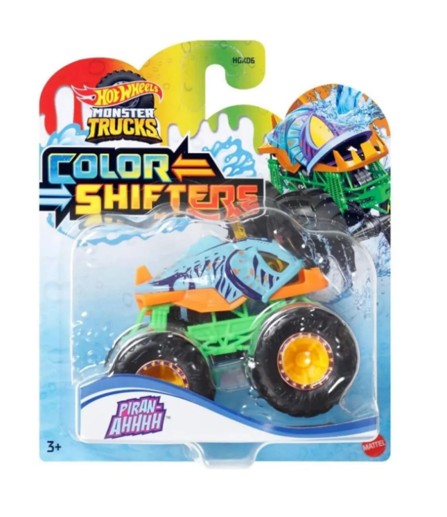 HOT WHEELS MONSTER TRUCK CAMION PIRAN-AHHHH CU CULORI SCHIMBATOARE SCARA 1:64, MTHGX06_HVH85