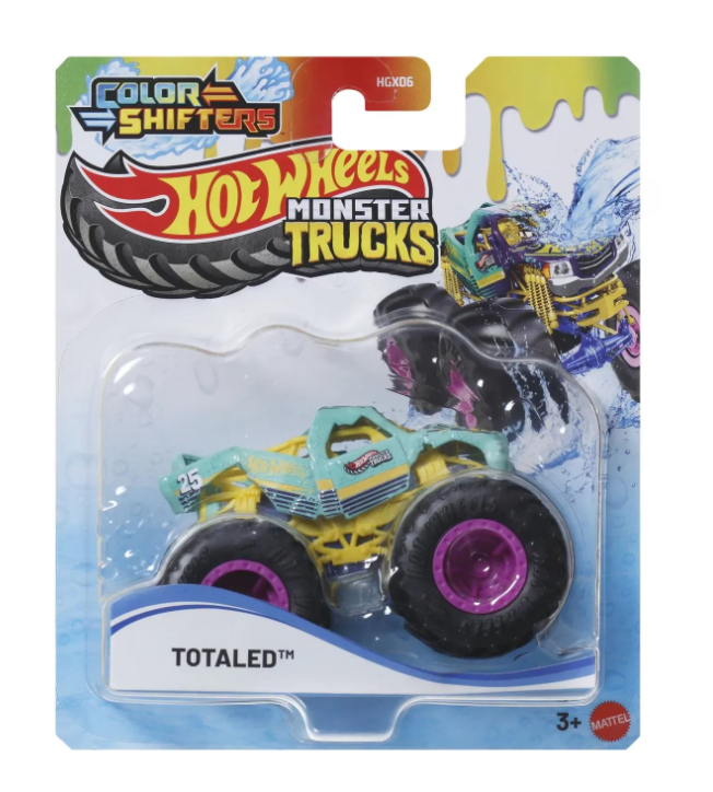 HOT WHEELS MONSTER TRUCK CAMION TOTALED CU CULORI SCHIMBATOARE SCARA 1 LA 64, MTHGX06_JCH03