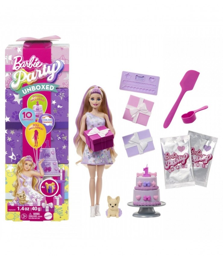 Кукла Барби Распаковка Набор для вечеринки Блондинка, MTJFG70