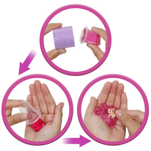 Кукла Барби Набор для вечеринки: распаковка, фиолетовая кукла Барби и 10 аксессуаров-сюрпризов, MTJFY67