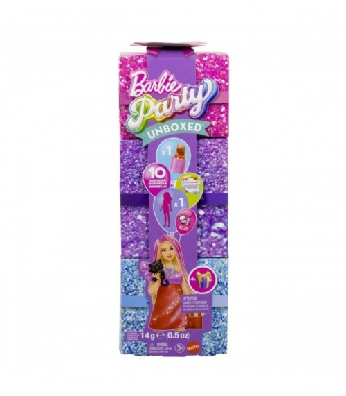 BARBIE PAPUSA PARTY UNBOXED REVEAL PETRECERE GLAM, MTJFY68