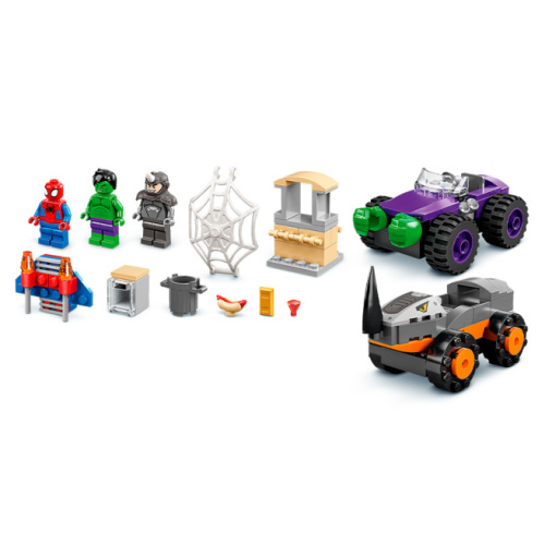 Constructor LEGO Marvel Confruntarea dintre Hulk și Mașina Rinocer 10782