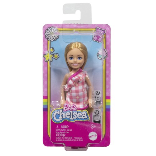 BARBIE PAPUSA CHELSEA BLONDA CU ROCHITA ROZ IN CAROURI, MTDWJ33_HXM95