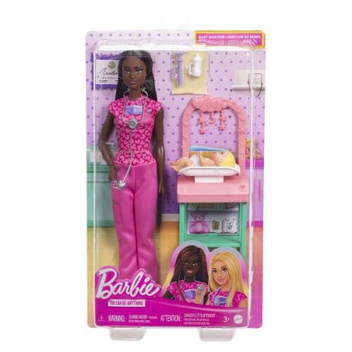 BARBIE SET DE JOACA PAPUSA BARBIE BRUNETA FACE CARIERA PEDIATRU, MTJCR71_JCR73