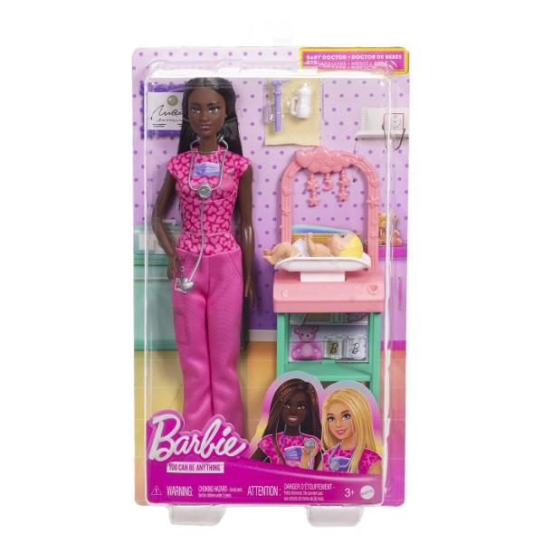 BARBIE SET DE JOACA PAPUSA BARBIE BRUNETA FACE CARIERA PEDIATRU, MTJCR71_JCR73