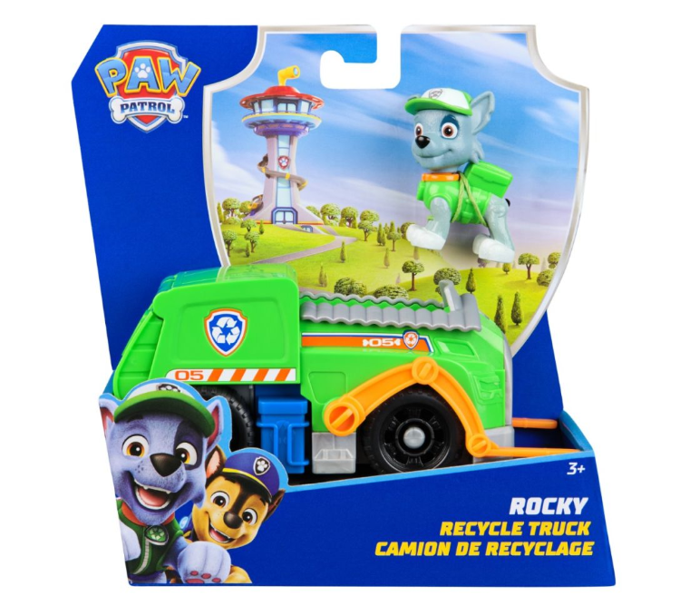 PATRULA CATELUSILOR SET VEHICUL DE BAZA CAMIONUL DE RECICLARE  SI FIGURINA ROCKY, 6071153_20148930
